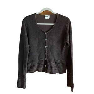 CLIO vintage Women's Brown button down Sweater size medium vintage